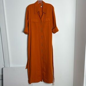 Zara Rust Long Sleeve Dress